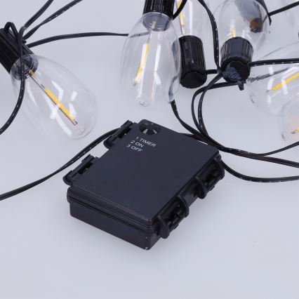 Brilagi - LED utomhusslinga 10xLED/3xAA 3,2m IP44 varmvit