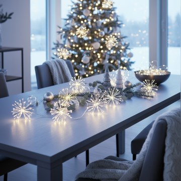 Brilagi - LED-utomhusslinga 150 LED, 5 m, IP44, kallvit med fyrverkeri-effekt