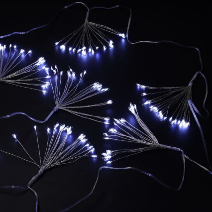 Brilagi - LED-utomhusslinga 150 LED, 5 m, IP44, kallvit med fyrverkeri-effekt