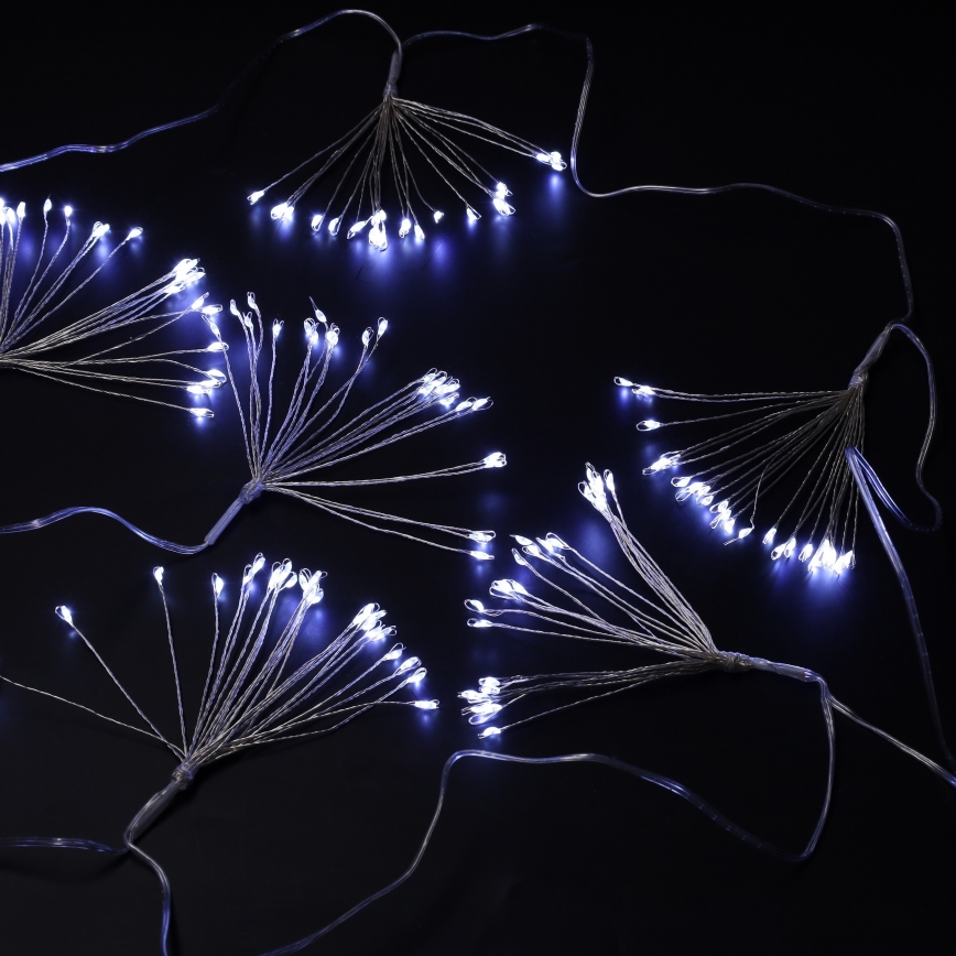 Brilagi - LED-utomhusslinga 150 LED, 5 m, IP44, kallvit med fyrverkeri-effekt