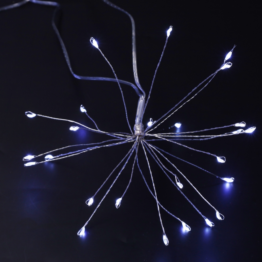 Brilagi - LED-utomhusslinga 150 LED, 5 m, IP44, kallvit med fyrverkeri-effekt