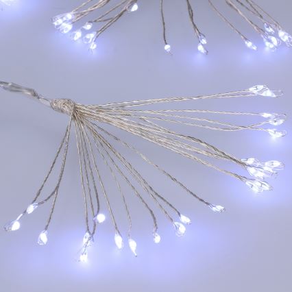 Brilagi - LED-utomhusslinga 150 LED, 5 m, IP44, kallvit med fyrverkeri-effekt