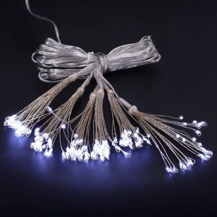 Brilagi - LED-utomhusslinga 150 LED, 5 m, IP44, kallvit med fyrverkeri-effekt