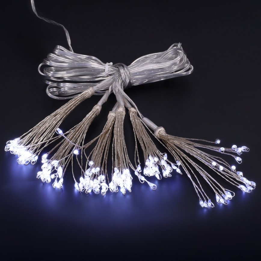 Brilagi - LED-utomhusslinga 150 LED, 5 m, IP44, kallvit med fyrverkeri-effekt