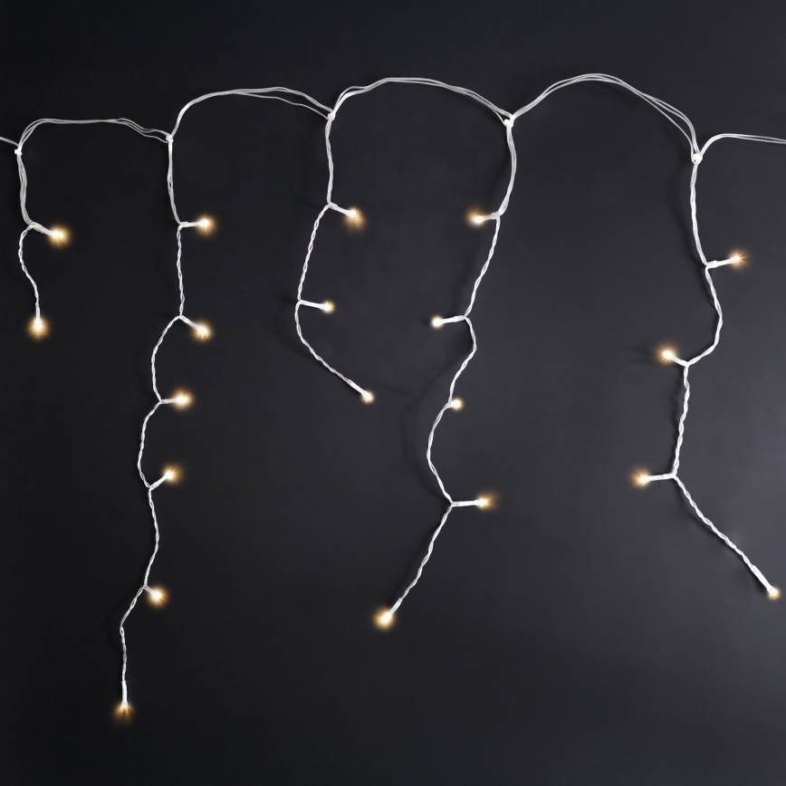 Brilagi - LED utomhusslinga 200 LED/8 funktioner 13 m IP44 varmvit istappar