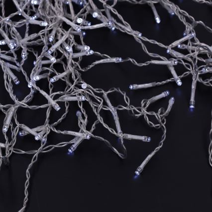 Brilagi - LED utomhusslinga 200 LED/8 funktioner 13m IP44 kallvit istappar