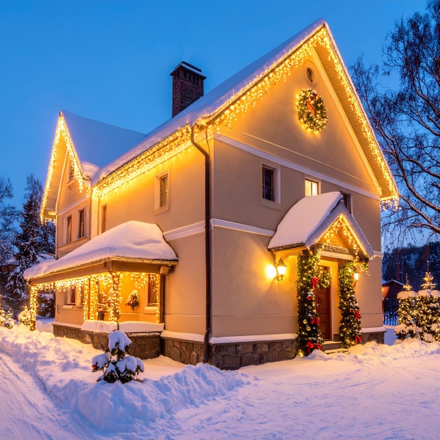 Brilagi - LED-utomhusslinga 360 LED/8 funktioner 14 m IP44 varmvit istappar