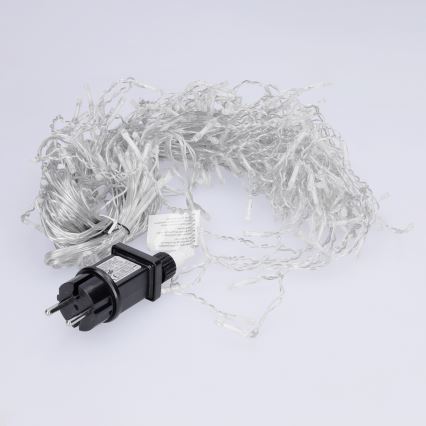 Brilagi - LED utomhus julslinga 200xLED/8 funktioner 13m IP44 kallvit istappar