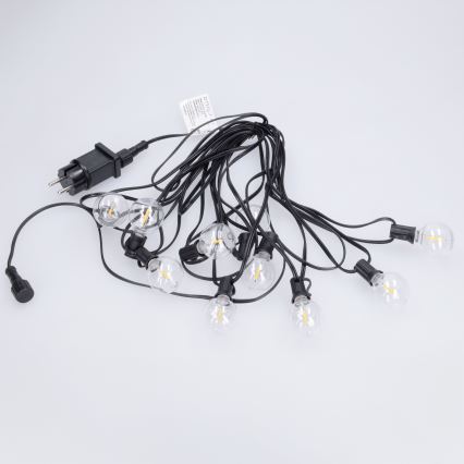 Brilagi - LED utomhus dekorationsslinga GIRLANDA 10xE12/0,6W/230V 8m svart IP44 varmvit