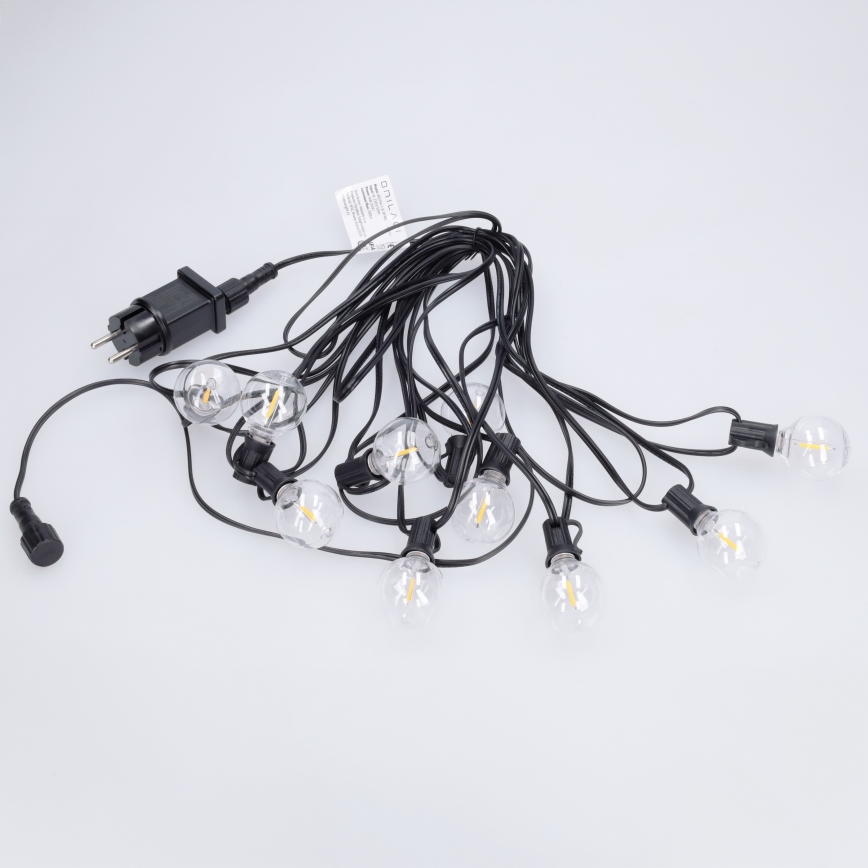 Brilagi - LED utomhus dekorationsslinga GIRLANDA 10xE12/0,6W/230V 8m svart IP44 varmvit