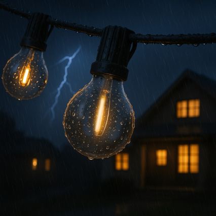 Brilagi - LED utomhusljusslinga GIRLANDA 18xE12/0,6W/230V 13m svart IP44 varmvit