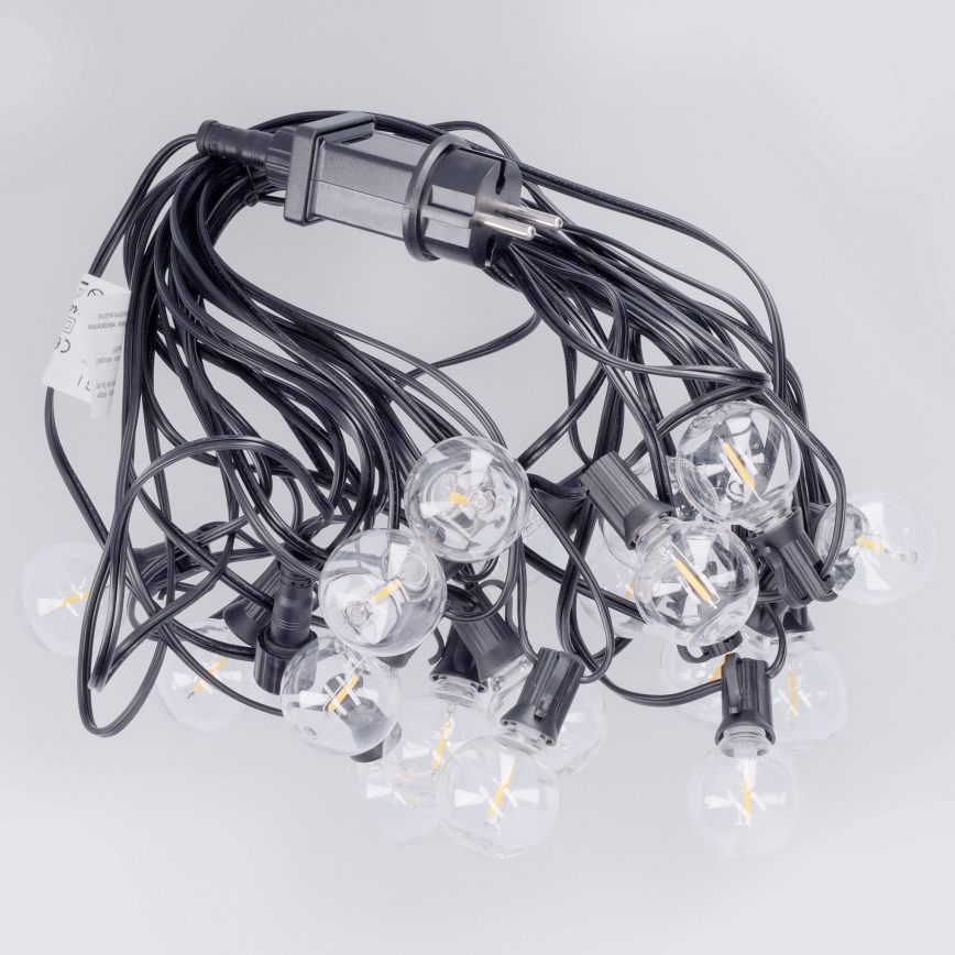 Brilagi - LED utomhusljusslinga GIRLANDA 18xE12/0,6W/230V 13m svart IP44 varmvit