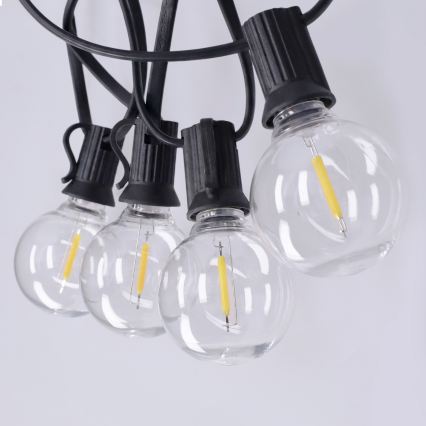Brilagi - LED utomhusljusslinga GIRLANDA 18xE12/0,6W/230V 13m svart IP44 varmvit