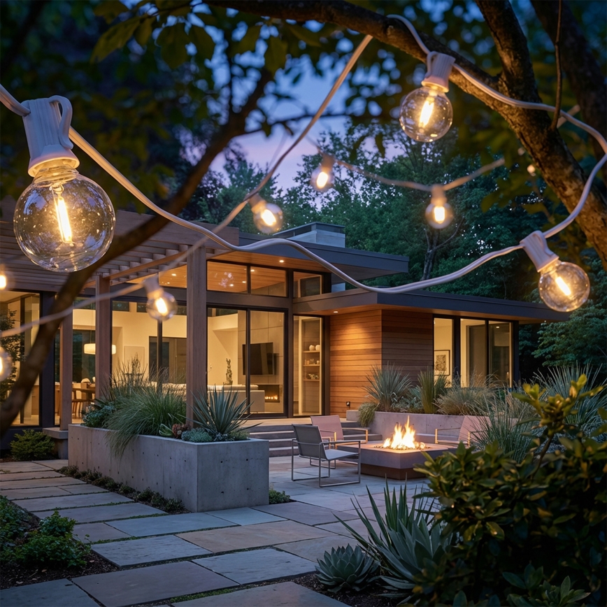 Brilagi - LED utomhusslinga GIRLANDA 25xE12/0,8W/230V 20m vit IP44 varmvit