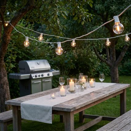 Brilagi - LED utomhusslinga GIRLANDA 25xE12/0,8W/230V 20m vit IP44 varmvit