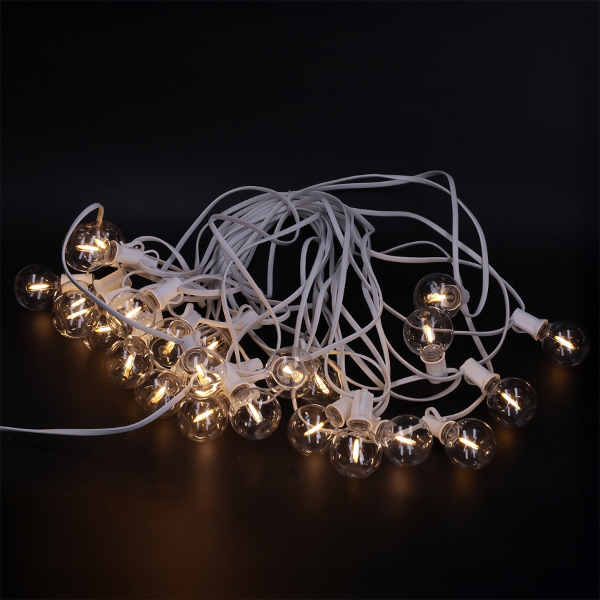 Brilagi - LED utomhusslinga GIRLANDA 25xE12/0,8W/230V 20m vit IP44 varmvit