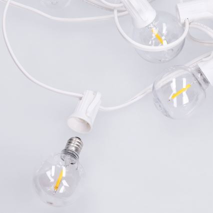 Brilagi - LED utomhusslinga GIRLANDA 25xE12/0,8W/230V 20m vit IP44 varmvit