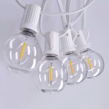 Brilagi - LED utomhusslinga GIRLANDA 25xE12/0,8W/230V 20m vit IP44 varmvit