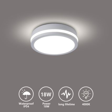 Brilagi - LED utomhustakarmatur BENE LED/18W/230V Ø 21,5 cm vit IP54