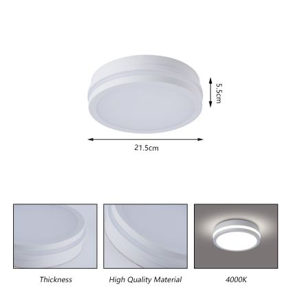 Brilagi - LED utomhustakarmatur BENE LED/18W/230V Ø 21,5 cm vit IP54