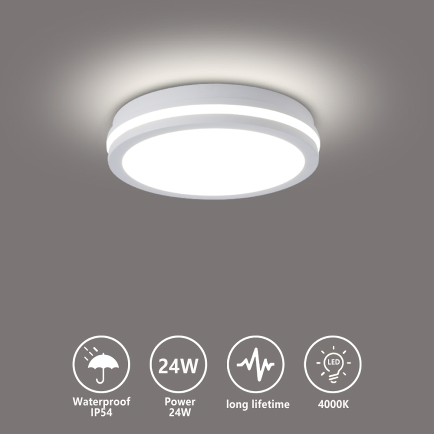 Brilagi - LED utomhustakarmatur BENE LED/24W/230V Ø 26 cm vit IP54