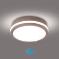 Brilagi - LED utomhustakarmatur med sensor BENE LED/18W/230V Ø 21,5 cm brun IP54