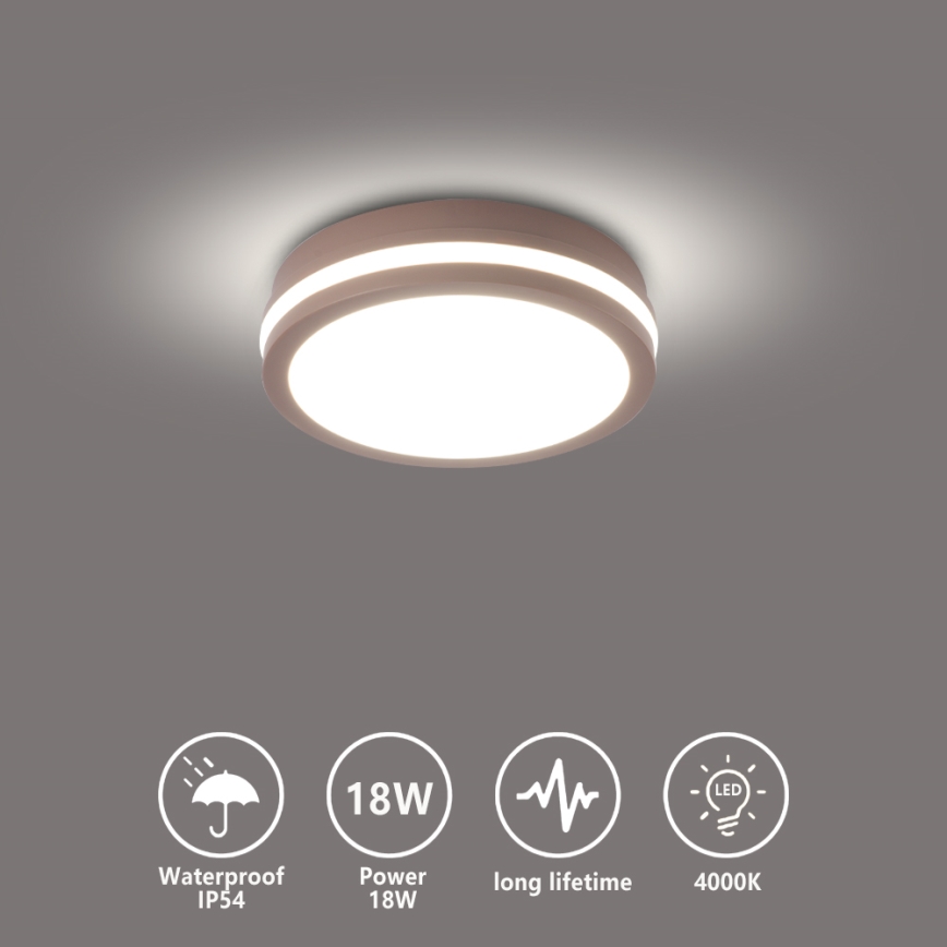 Brilagi - LED utomhustaklampa BENE LED/18W/230V Ø 21,5 cm brun IP54