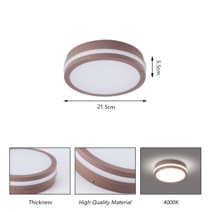 Brilagi - LED utomhustaklampa BENE LED/18W/230V Ø 21,5 cm brun IP54
