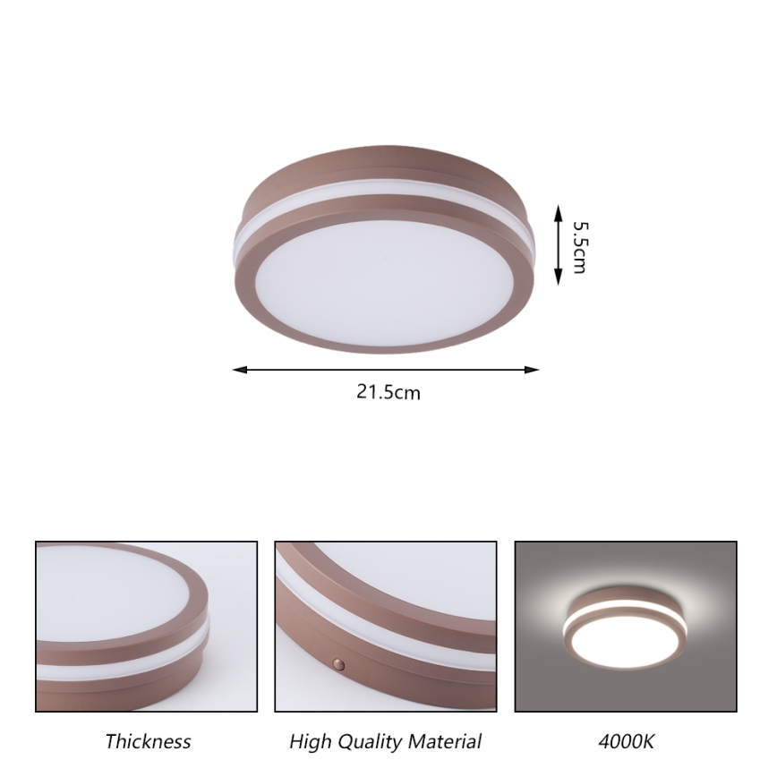 Brilagi - LED utomhustaklampa BENE LED/18W/230V Ø 21,5 cm brun IP54
