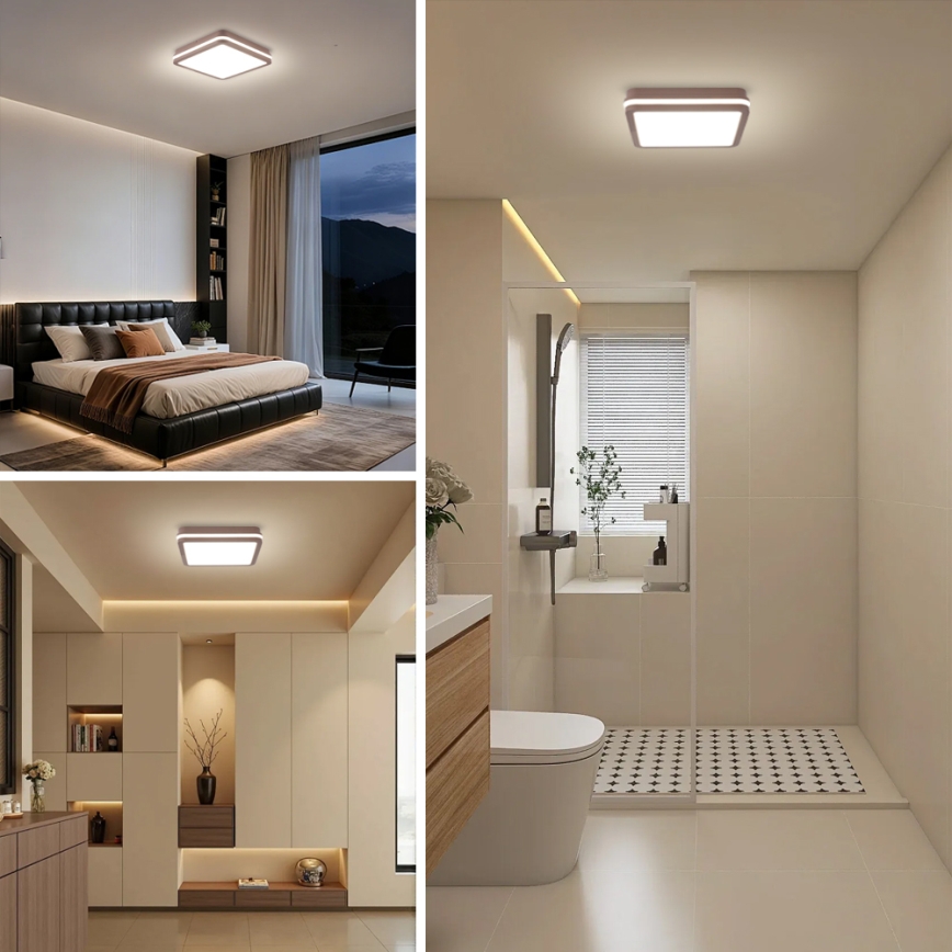Brilagi - LED utomhustaklampa BENE LED/24W/230V 26x26 cm brun IP54