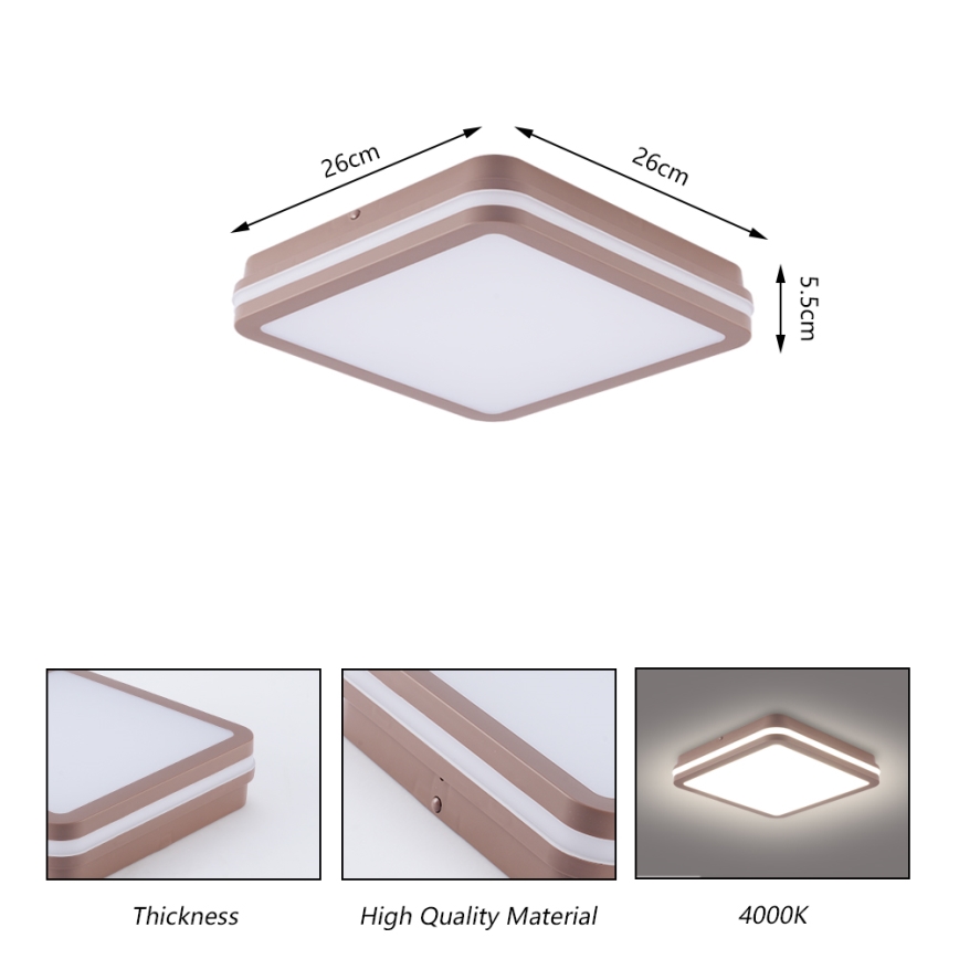 Brilagi - LED utomhustaklampa BENE LED/24W/230V 26x26 cm brun IP54