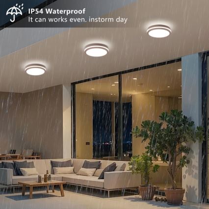 Brilagi - LED utomhustaklampa BENE LED/24W/230V Ø 26 cm brun IP54