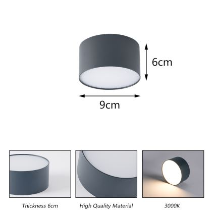 BRILAGI - LED utomhustaklampa FORIS LED/9W/230V Ø 9 cm antracit IP44