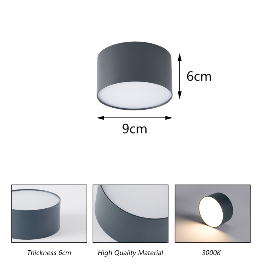 BRILAGI - LED utomhustaklampa FORIS LED/9W/230V Ø 9 cm antracit IP44