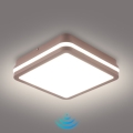 BRILAGI - LED utomhustaklampa med rörelsesensor BENE LED/18W/230V 21,5x21,5 cm brun IP54