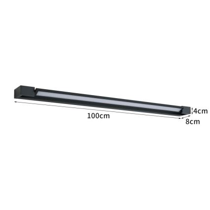 BRILAGI - LED utevägglampa AQUA LINE LED/28W/230V 100 cm IP44 svart CRI 90