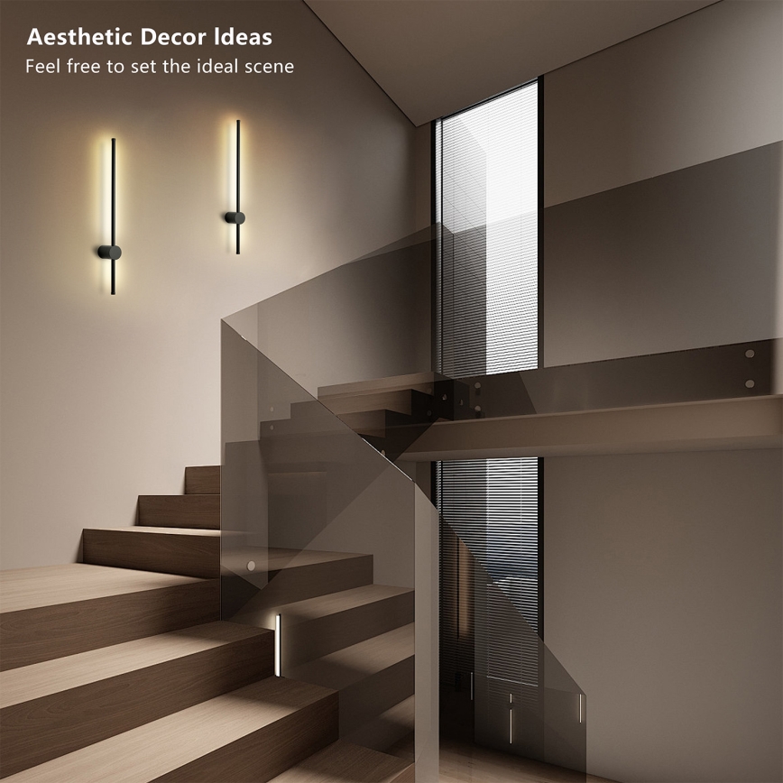 Brilagi - LED utomhusväggarmatur AURA LED/12W/230V 4000K IP54 65 cm svart CRI 90