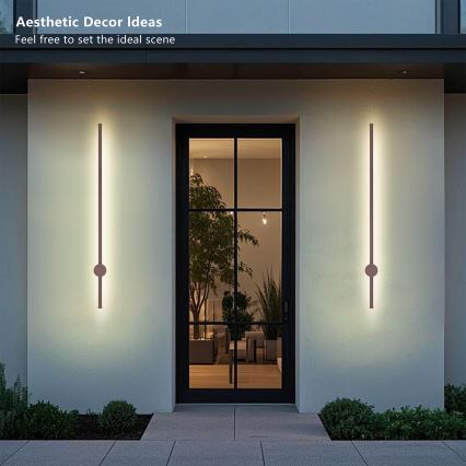 Brilagi - LED utomhus väggarmatur AURA LED/20W/230V 3000K IP54 97 cm brun CRI 90