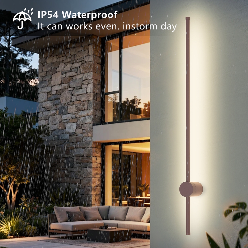 Brilagi - LED utomhus väggarmatur AURA LED/20W/230V 3000K IP54 97 cm brun CRI 90