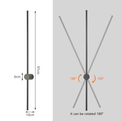 Brilagi - LED utomhusväggarmatur AURA LED/20W/230V 3000K IP54 97 cm antracit CRI 90