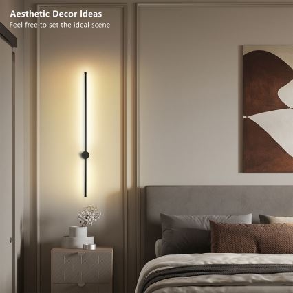 Brilagi - AURA LED utomhusväggarmatur 20W/230V 3000K IP54 97 cm svart CRI 90