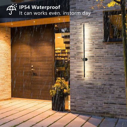 Brilagi - AURA LED utomhusväggarmatur 20W/230V 3000K IP54 97 cm svart CRI 90