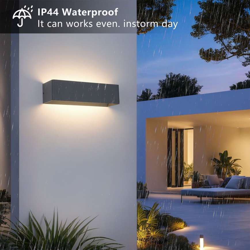 BRILAGI - LED-utomhusväggarmatur DONNANI, 12 W, 230 V, 30 cm, antracit, IP44