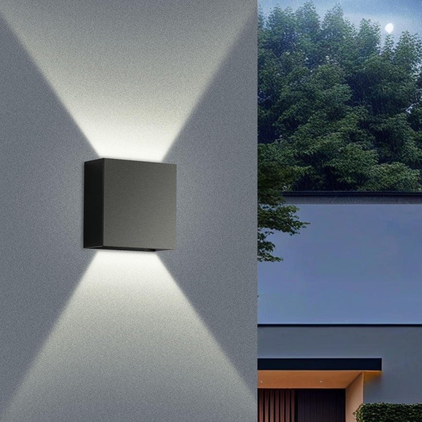 Brilagi - LED utomhusväggarmatur DOUBLERAY LED/4W/230V svart IP65