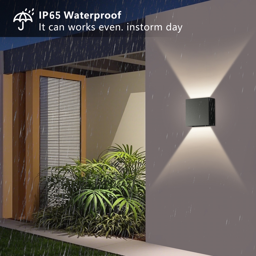 Brilagi - LED utomhusväggarmatur DOUBLERAY LED/4W/230V svart IP65