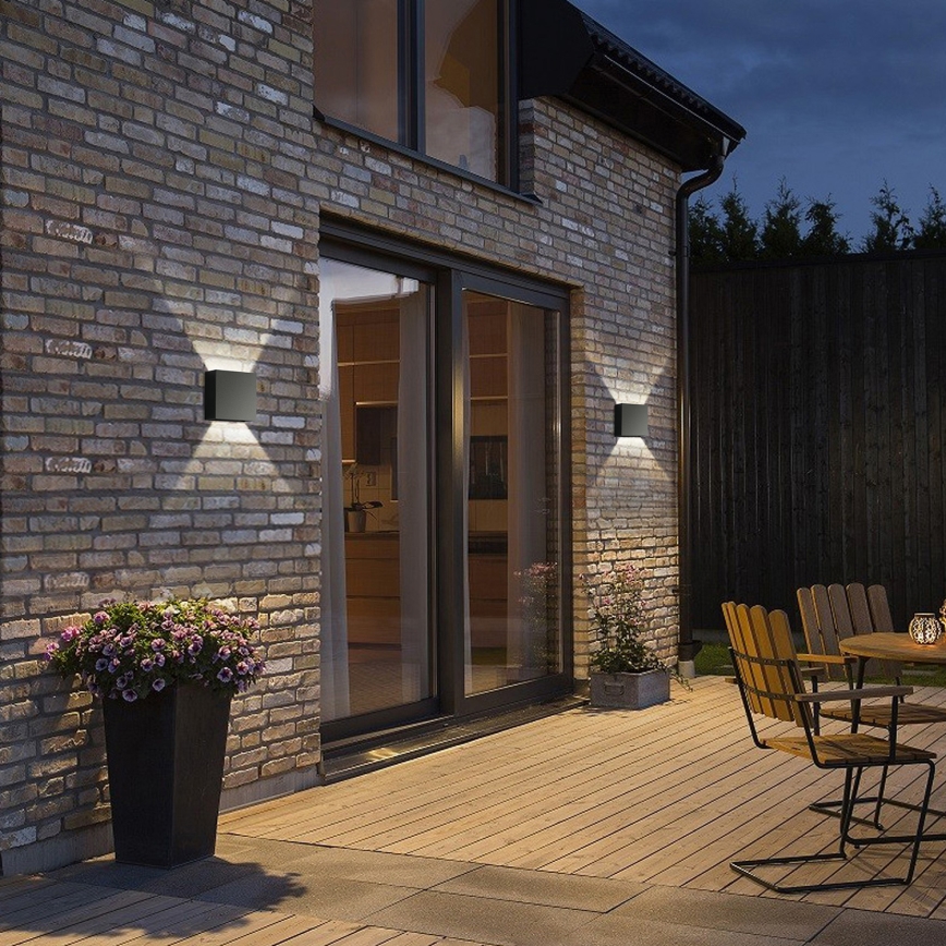 Brilagi - LED utomhusväggarmatur DOUBLERAY LED/4W/230V svart IP65