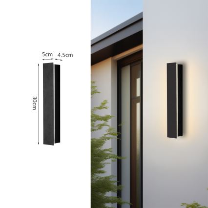Brilagi - LED utomhusväggarmatur LINEAR LED/8W/230V 3000K IP65 30 cm svart CRI 90
