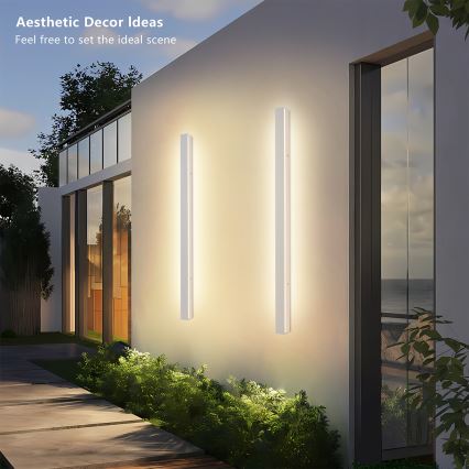 Brilagi - LINEAR LED utomhusväggarmatur 22W/230V 3000K IP65 100 cm vit Ra 90