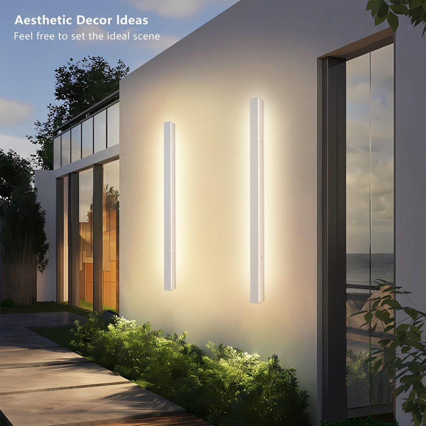 Brilagi - LINEAR LED utomhusväggarmatur 22W/230V 3000K IP65 100 cm vit Ra 90