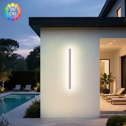 Brilagi - LINEAR LED utomhusväggarmatur 22W/230V 3000K IP65 100 cm vit Ra 90